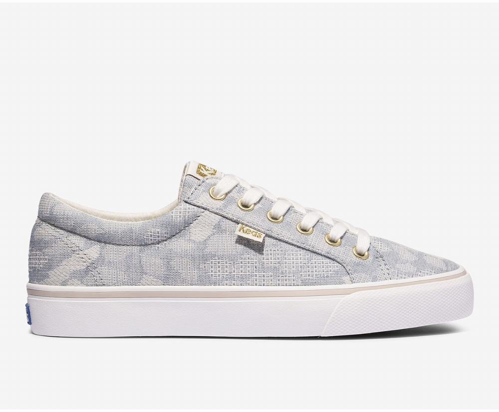 Women's Keds Jump Kick Leopard Chambray Sneakers Blue 4938562SB - South Africa